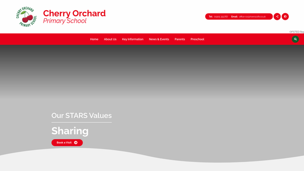 Screenshot of the Cherry Orchard School Association website