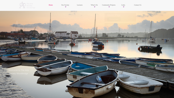 Screenshot of the The Arts Society Woodbridge website