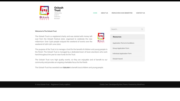 Screenshot of the The Ockash 2000 Trust website