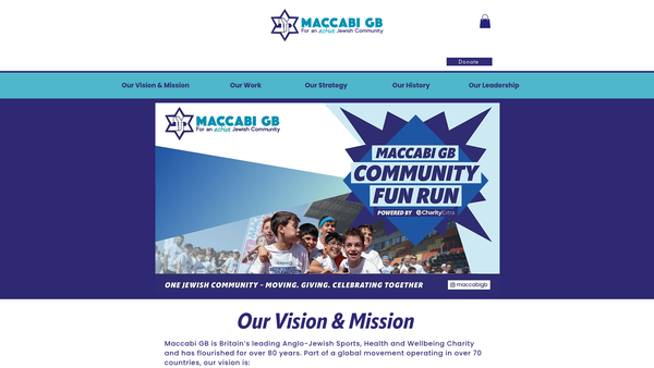Screenshot of the Maccabi GB website