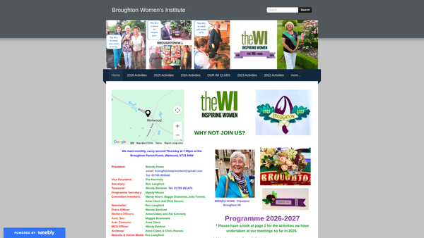Screenshot of the The Broughton Women's Institute website