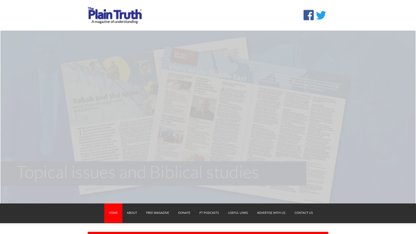 Screenshot of the The Plain Truth website