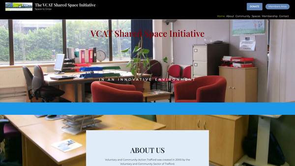 Screenshot of the Voluntary And Community Action Trafford Ltd website