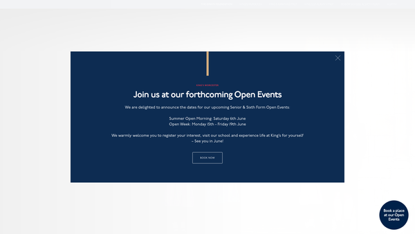 Screenshot of the The King's School Worcester website