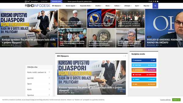 Screenshot of the Bosnia Appeal website