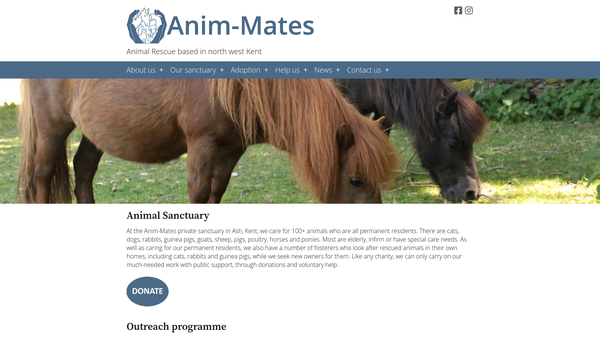 Screenshot of the Anim-Mates website