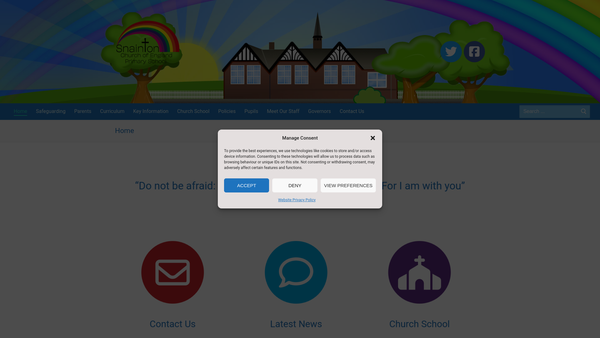 Screenshot of the Snainton School PTA website
