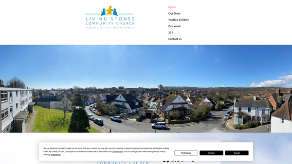 Screenshot of the Living Stones, Eastbourne website