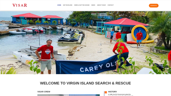 Screenshot of the The Virgin Islands Search And Rescue Trust (UK) website
