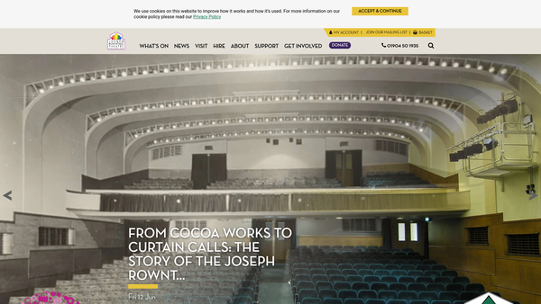 Screenshot of the The Joseph Rowntree Theatre Limited website