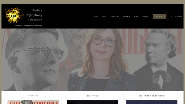 Screenshot of the Torbay Symphony Orchestra website