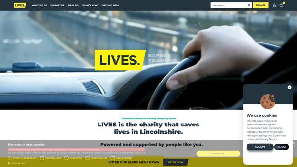 Screenshot of the Lincolnshire Integrated Voluntary Emergency Service website