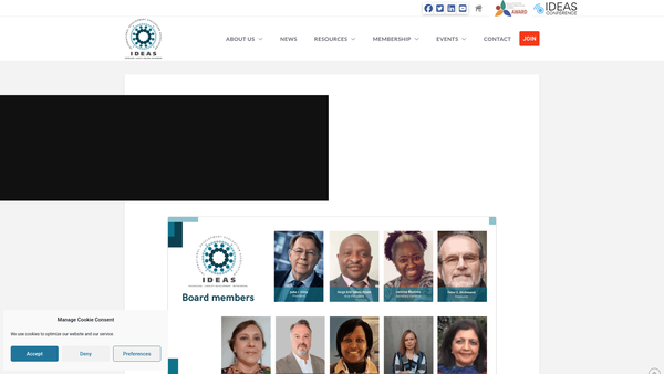 Screenshot of the International Development Evaluation Association website