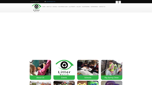 Screenshot of the Litter Watch website