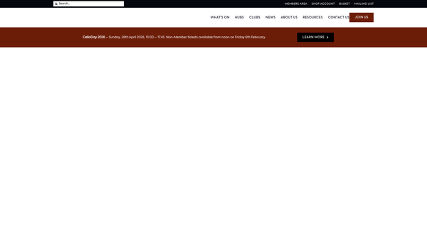 Screenshot of the London Cello Society website