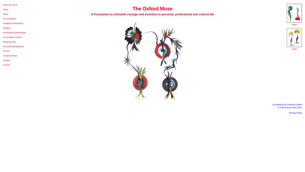 Screenshot of the The Oxford Muse website