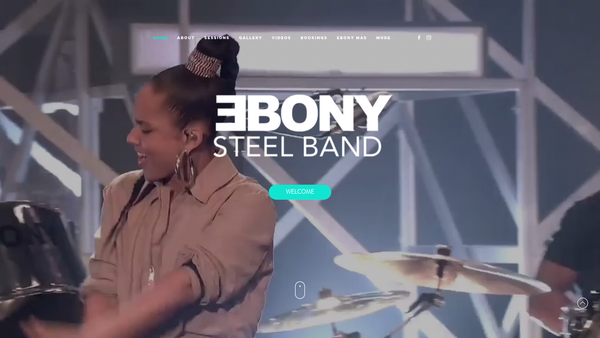 Screenshot of the Ebony Steelband Trust website