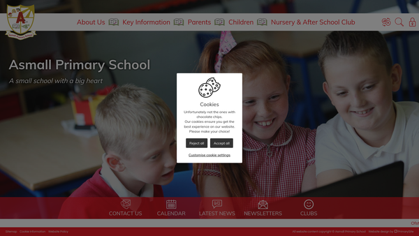Screenshot of the Asmall Nursery website