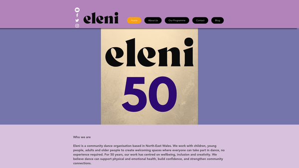 Screenshot of the Eleni website