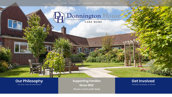 Screenshot of the Donnington House Care Home Limited website