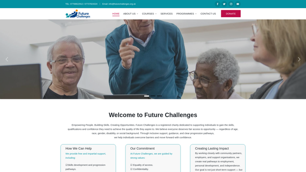 Screenshot of the Future Challenges (F.C.) website