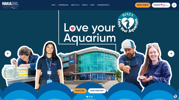 Screenshot of the National Aquarium Limited website