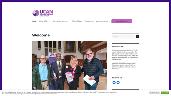 Screenshot of the The Council For Voluntary Service Uttlesford website