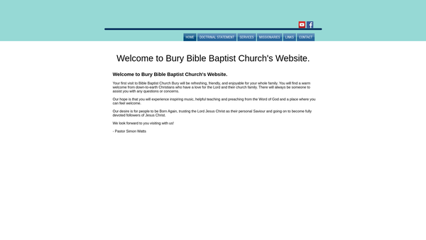 Screenshot of the The Independent Bible Baptist Church Of Bury website