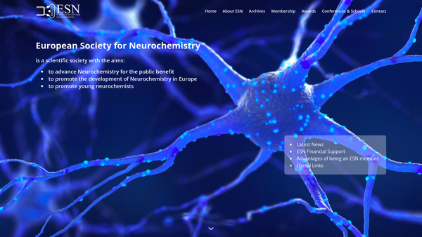 Screenshot of the The European Society For Neurochemistry website