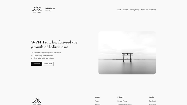 Screenshot of the The Whole Person Health Trust website