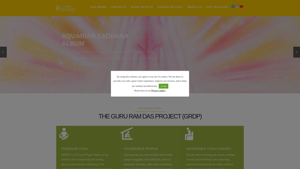 Screenshot of the Guru Ram Das Project website