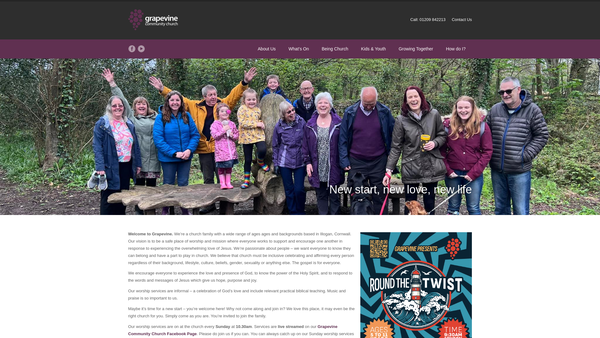 Screenshot of the Grapevine Community Church website