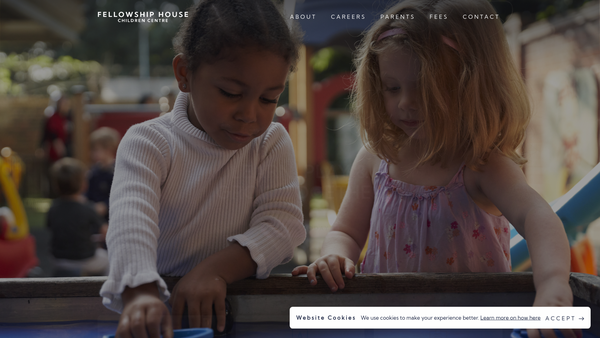 Screenshot of the Fellowship House Children's Centre website