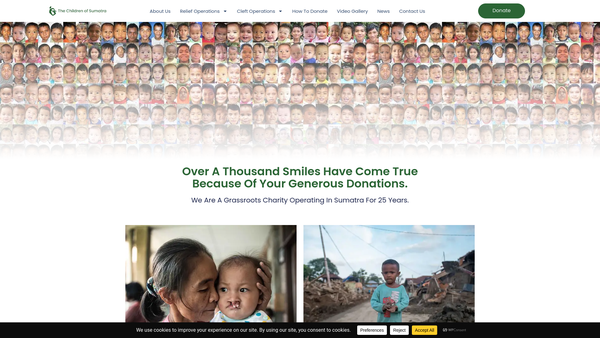 Screenshot of the The Children Of Sumatra website