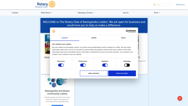 Screenshot of the Rotary Club Of Basingstoke Loddon Charitable Trust website