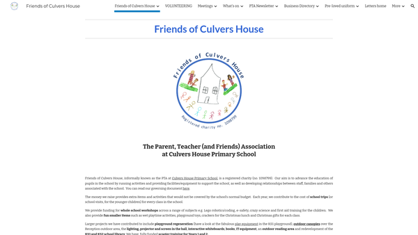 Screenshot of the Friends Of Culvers House website