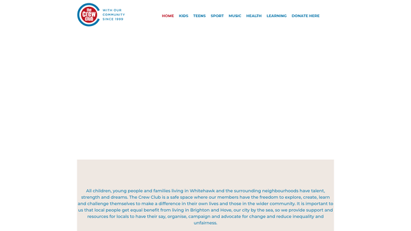 Screenshot of the The Crew Club website