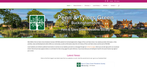 Screenshot of the Penn & Tylers Green Residents Society website
