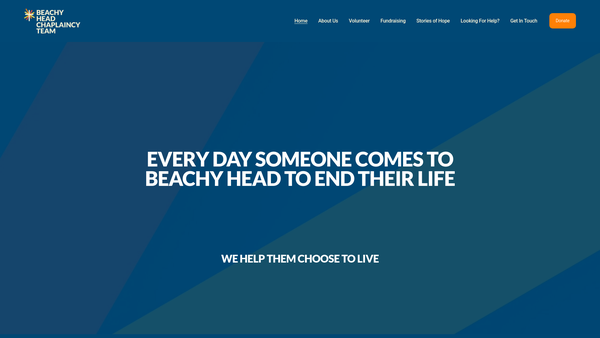 Screenshot of the Beachy Head Chaplaincy Team Ltd website