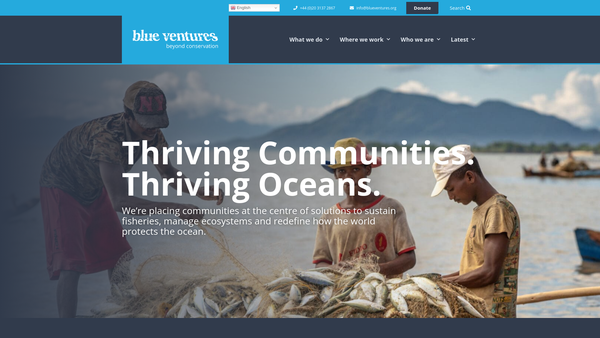 Screenshot of the Blue Ventures Conservation website