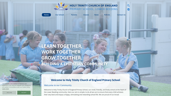 Screenshot of the Holy Trinity C.e.p. School Parent Teacher Associaton website