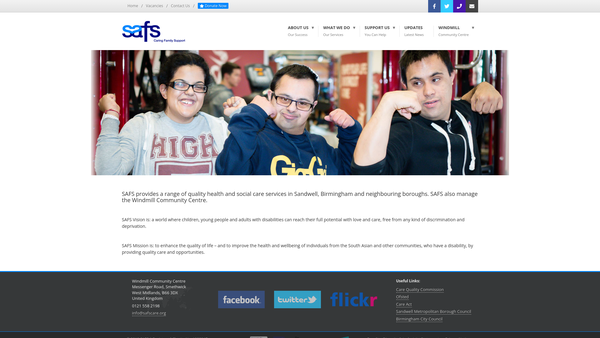 Screenshot of the Sandwell Asian Family Support Service Limited website