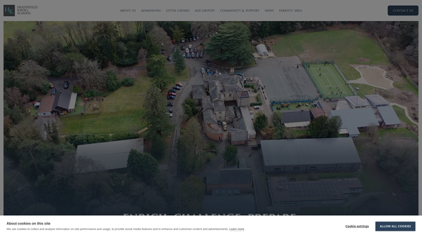 Screenshot of the Heathfield Educational Trust website