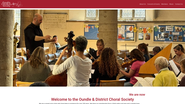Screenshot of the Oundle And District Choral Society website