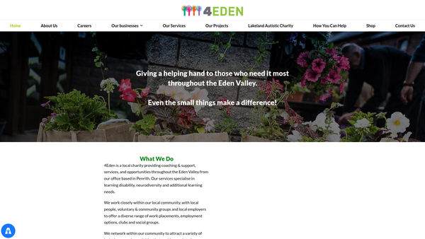 Screenshot of the 4eden website