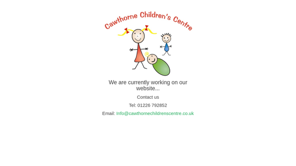 Screenshot of the Cawthorne Children's Centre website