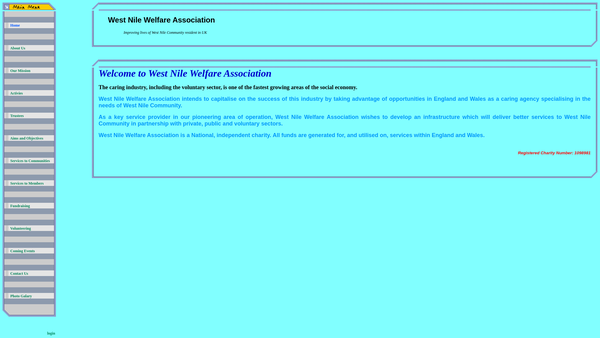 Screenshot of the West Nile Welfare And Development Association website