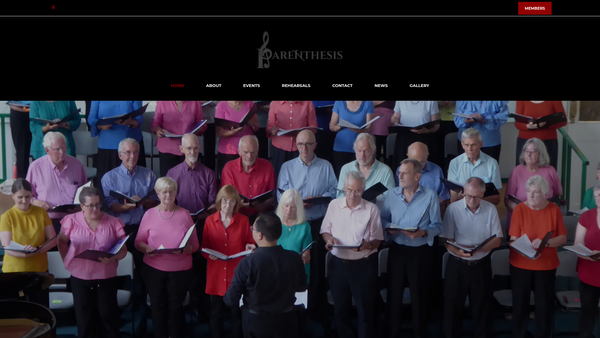 Screenshot of the Parenthesis website