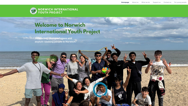 Screenshot of the Norwich International Youth Project website
