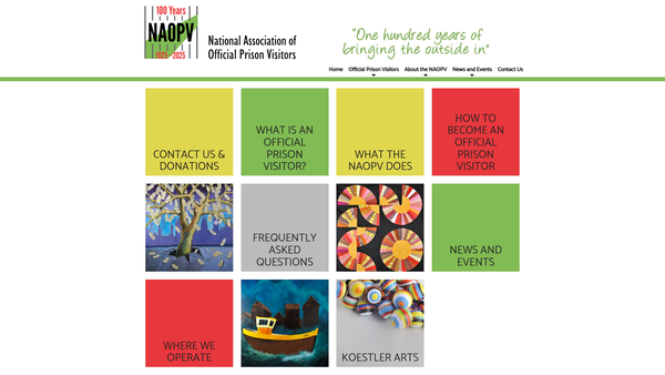 Screenshot of the National Association Of Official Prison Visitors website